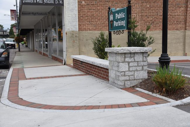 City Center Sidewalks and Columns, Mount Airy - Streetscape