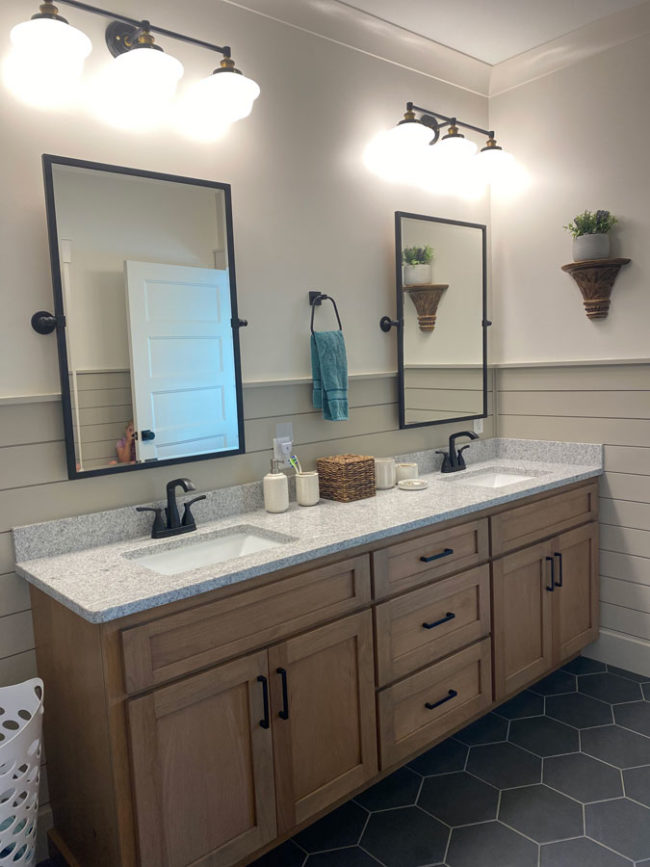 New Master Bathroom Double Vanity by Colt Simmons Construction